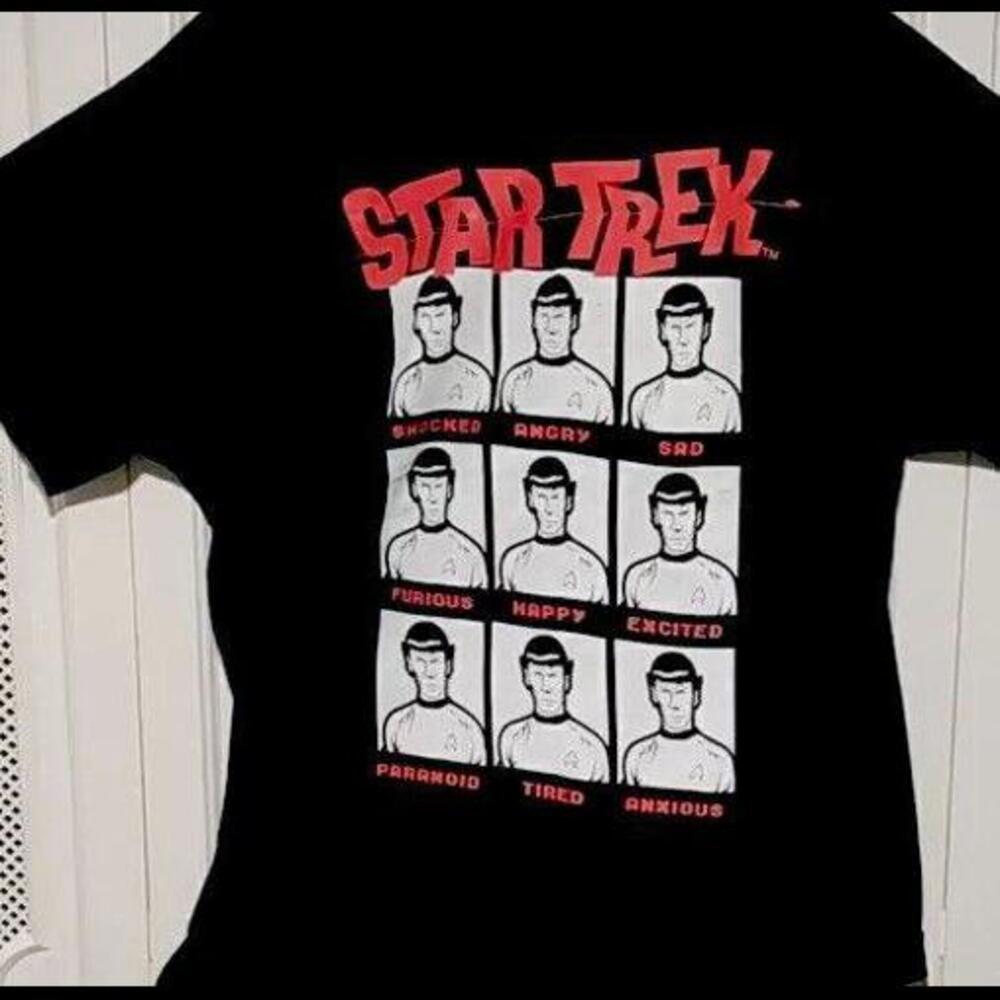 Star Trek Adult T-Shirt - The Many Emotions of Spock Pic XL
